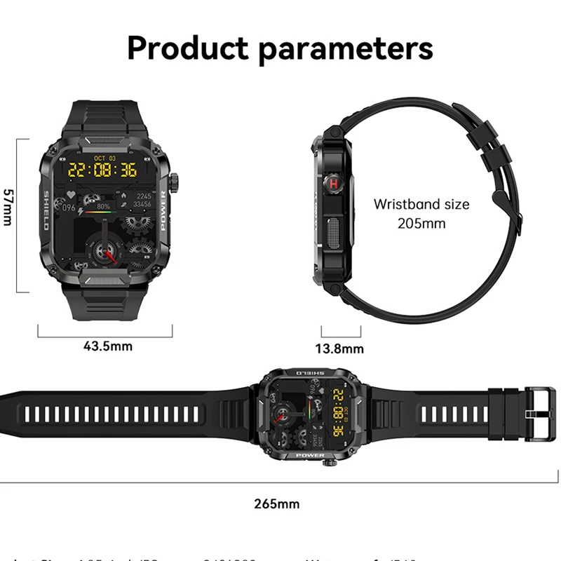 ο 1.85 &HD ũ Ʈ ġ  IP68   Ƽ з  ƮϽ ƮĿ  Smartwatch