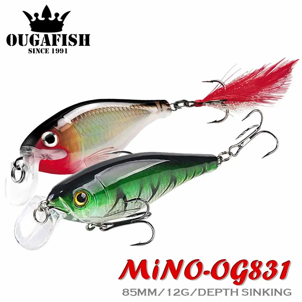 1PCS Minnow Fishing Lure 85MM 12G Sinking Wobbler Tackle Crankbait  Artificial Hard Bait Swimbait Peche Carpe Leurre Equipment