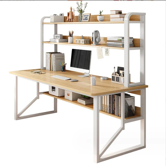 Computer Study Desk With Storage Bookshelf Office Workstation Organizer Desk for Home Students Professionals Length 100/120cm 4