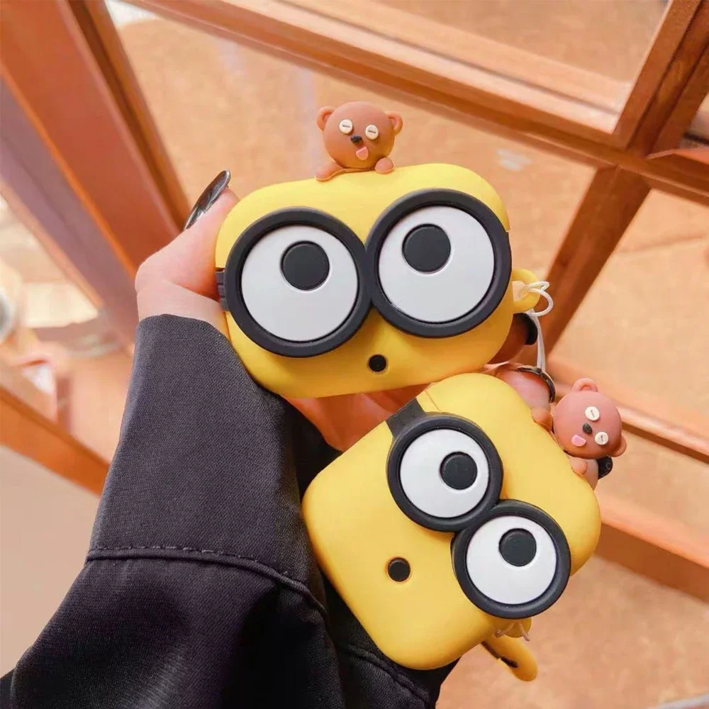 Cute Cover for Apple AirPods 1 2 3 Pro 2 Case 3D Big Eyes Cartoon Case Headphone Box Earphones Protective Cases Accessories