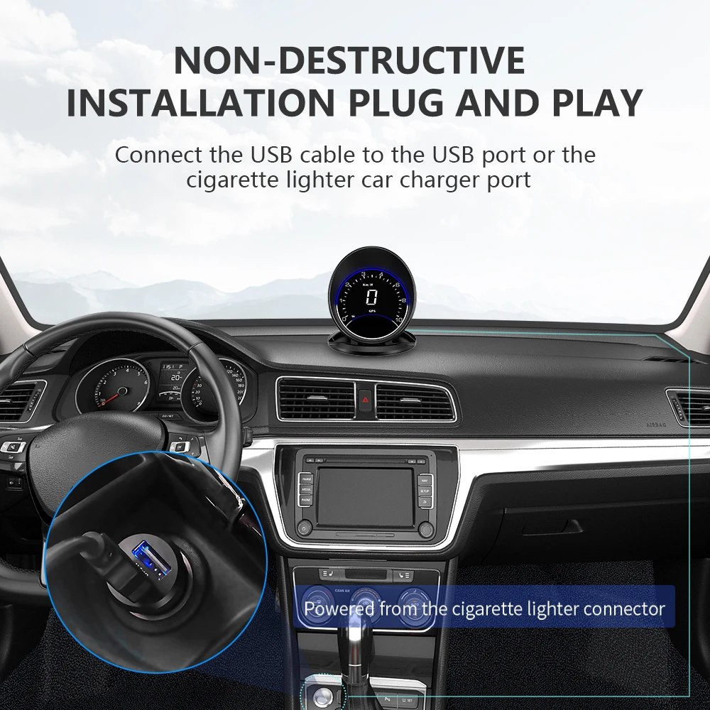 ZQKJ-G6 HUD GPS ý  ڵ   ÷,  ӵ ڵ  ׼  溸 LCD ȭ