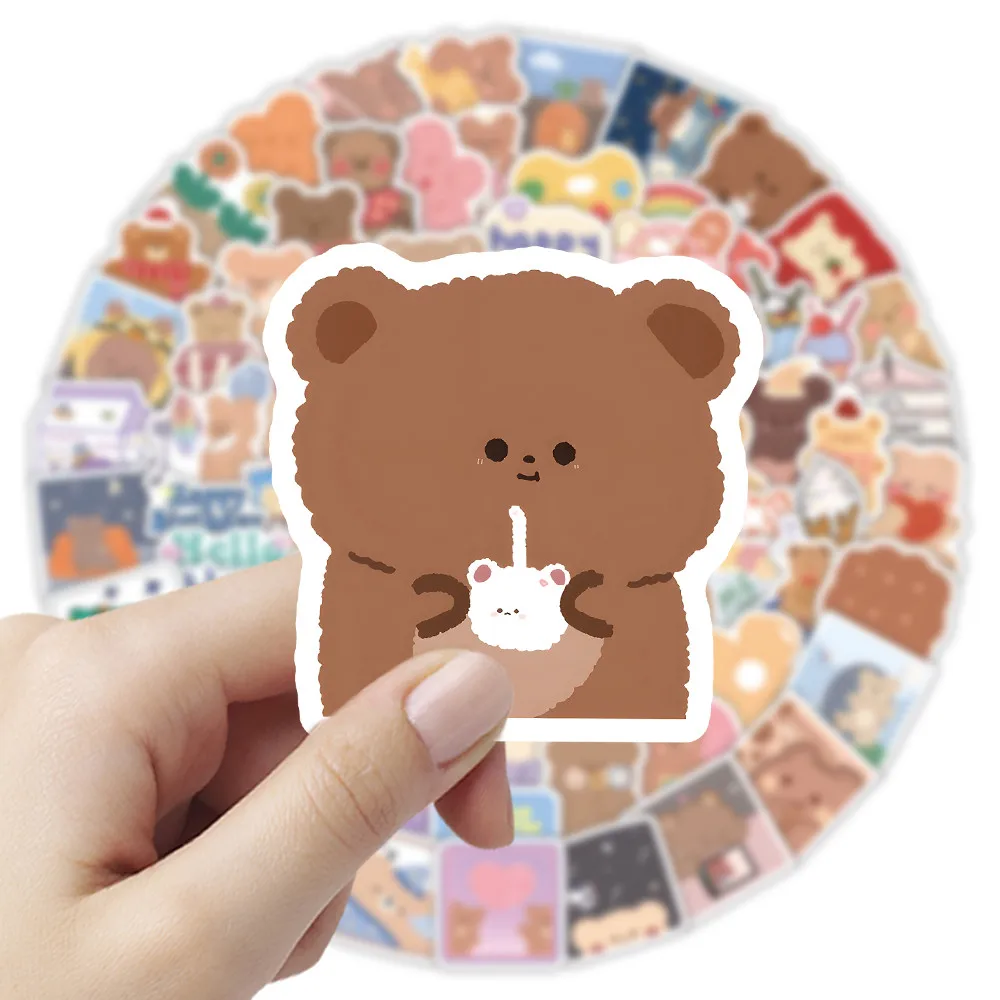 102개 한국식 곰 스티커 - 노트북, 휴대폰 케이스 및 DIY 장 귀여운 카와이 데칼 AnimeWorlds Store