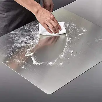 립이 있는 도마, 대형 스테인리스 스틸 페이스트리 베이킹 보드, 주방 도구, 빵 반죽 고기 도마