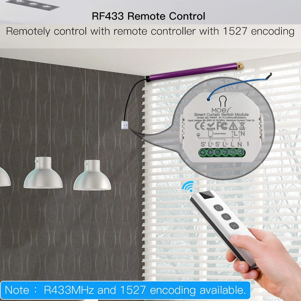 Smart WiFi Curtain Switch Module for Roller Blinds