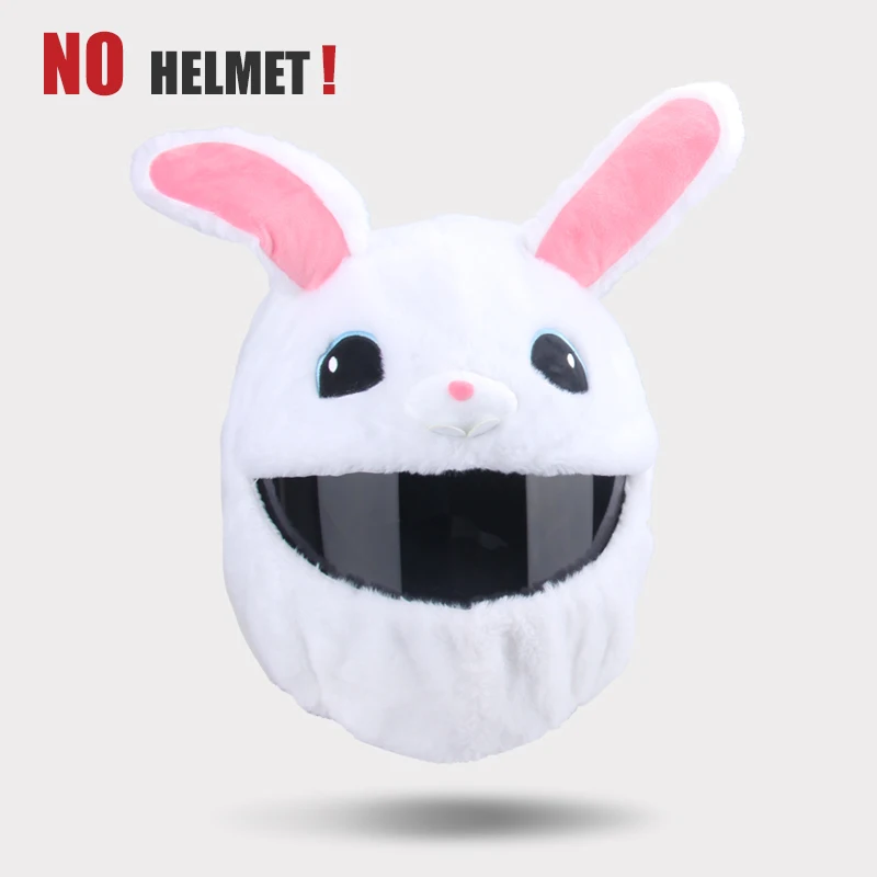 Helmet Protection Headgear Cover Cartoon Fluffy Plush Set For Motorcycle Full-Fa