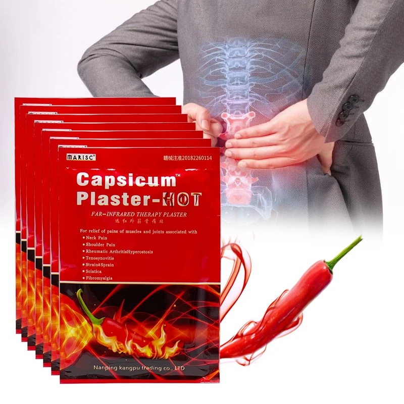80Pcs Hot Capsicum Plaster Treatment Muscle Fatigue Neck Pain Backache Shoulder Joint Pain Patch Body Massager