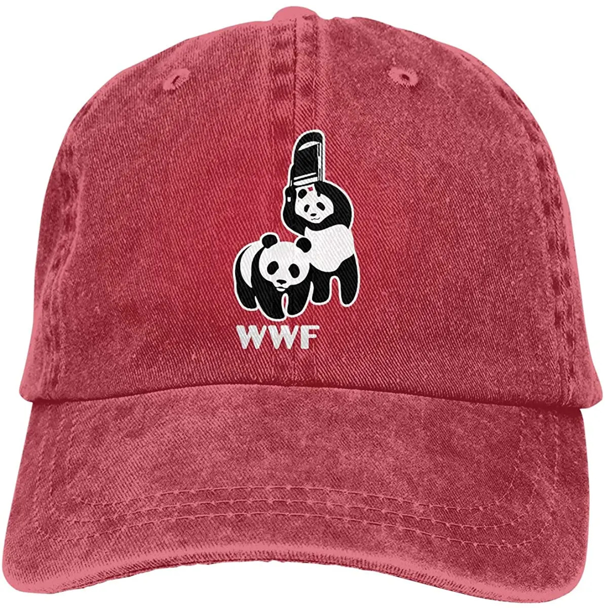 WWF Panda Bear Wrestling Adjustable Baseball Caps Denim Hats Cowboy Sport  Outdoor