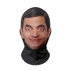 3D Mr. Bean Face Printed Ice Silk Sunscreen Head Scarf (A)