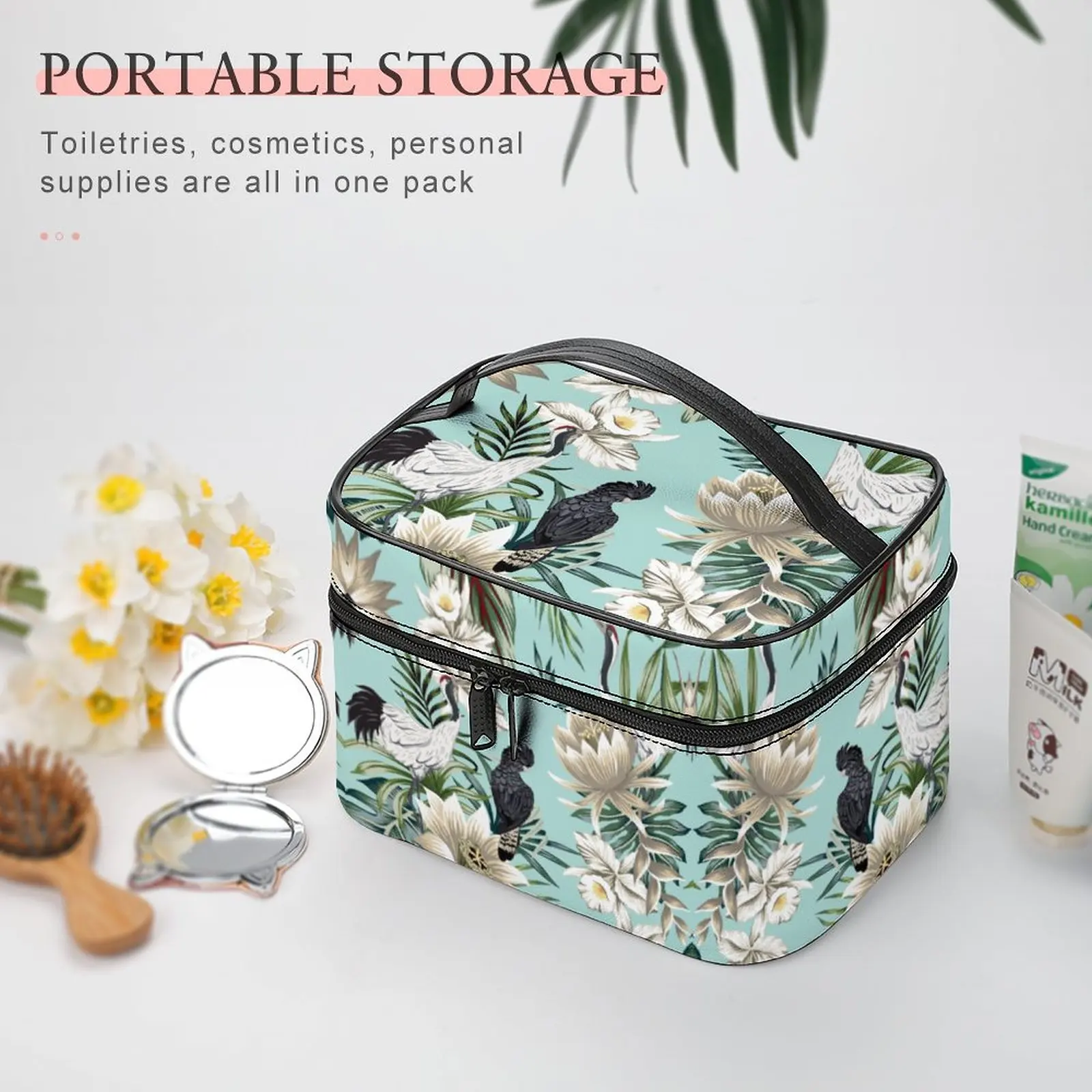 Customized Personalized Pattern Cosmetic Bag Women Portable Wash Bag Girl Outdoor Waterproof Make Up Case Travel Cosmetic Bags