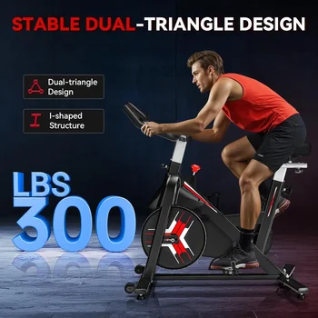 Exercise Bike, Stationary Bike for Home/Indoor Cycling Bike, Indoor Bike with Silent Belt Drive, Heavy Flywheel and Digital Disp 2