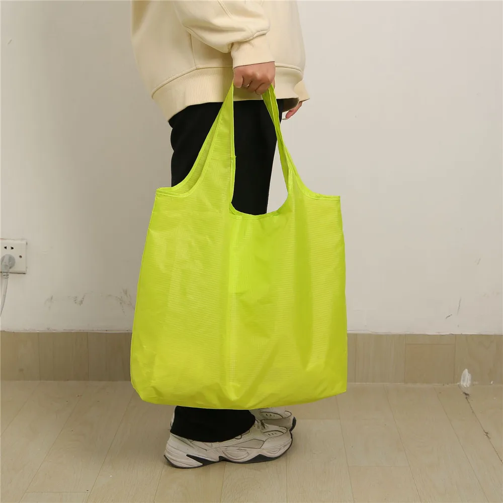 High Capacity Portable Folding Eco Friendly Nylon Shopping Bag Reusable