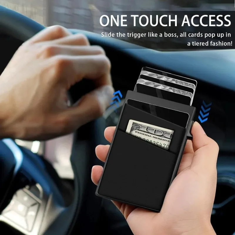 Sleek Anti-Theft RFID Protection Smart Wallet with Aluminum Cardholder