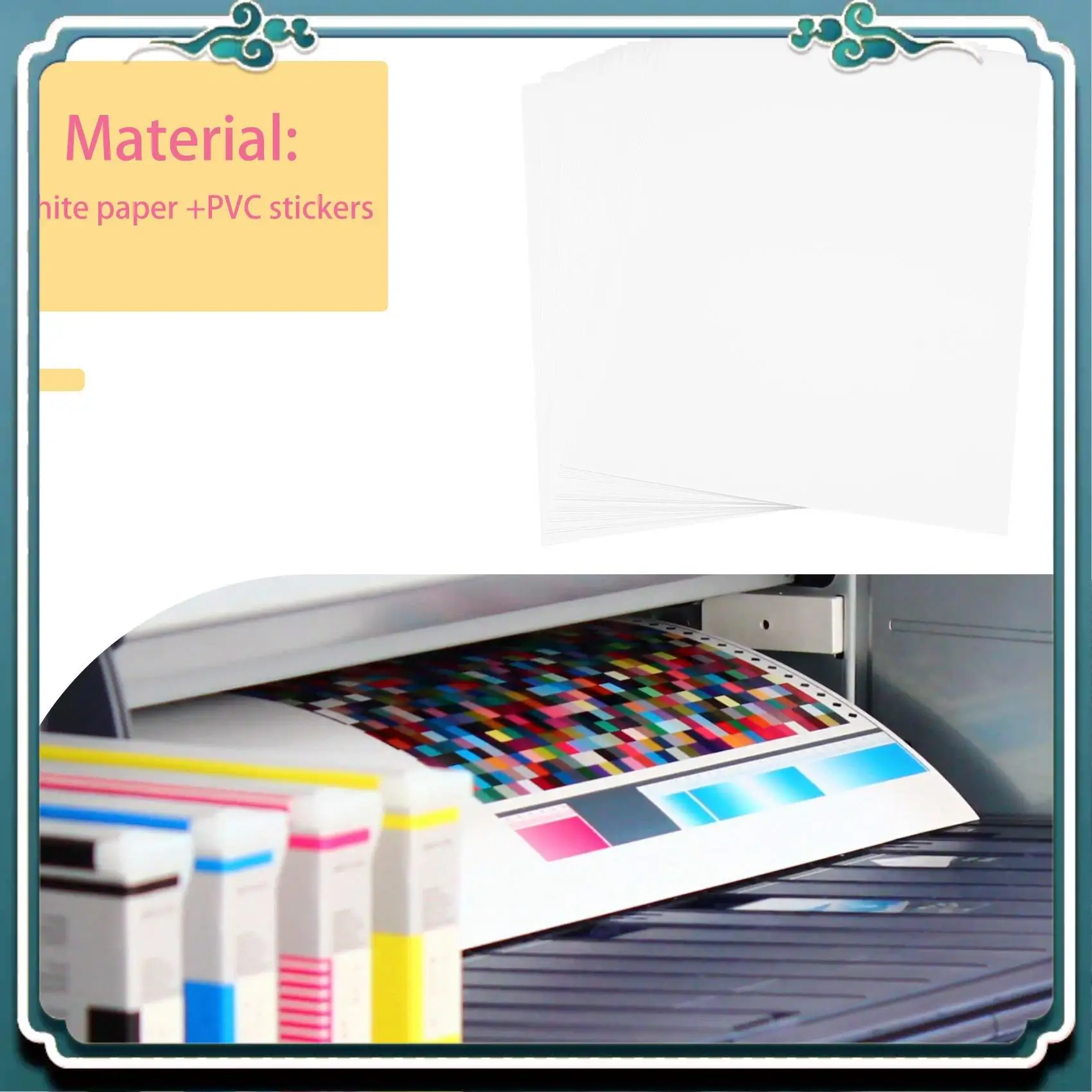 잉크젯 및 프린터 용 프리미엄 인쇄용 방수 비닐 스티커 용지 사용하기 쉬운 210X280mm 30 매 무광택 흰색 데칼 용지