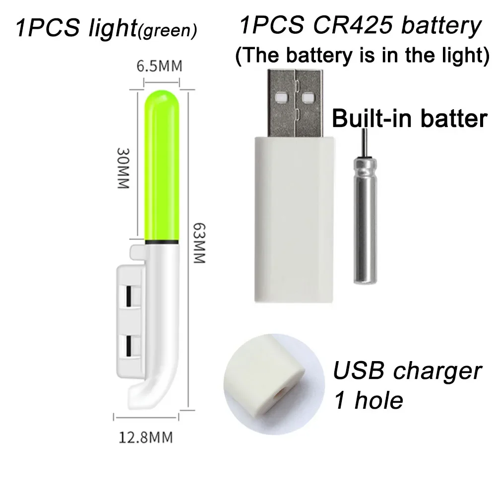 Waterproof LED Luminous Fishing Rod Light with USB Rechargeable Battery