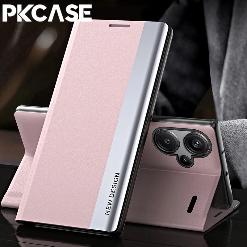 Magnetic Flip Leather Phone Case with Kickstand Feature
