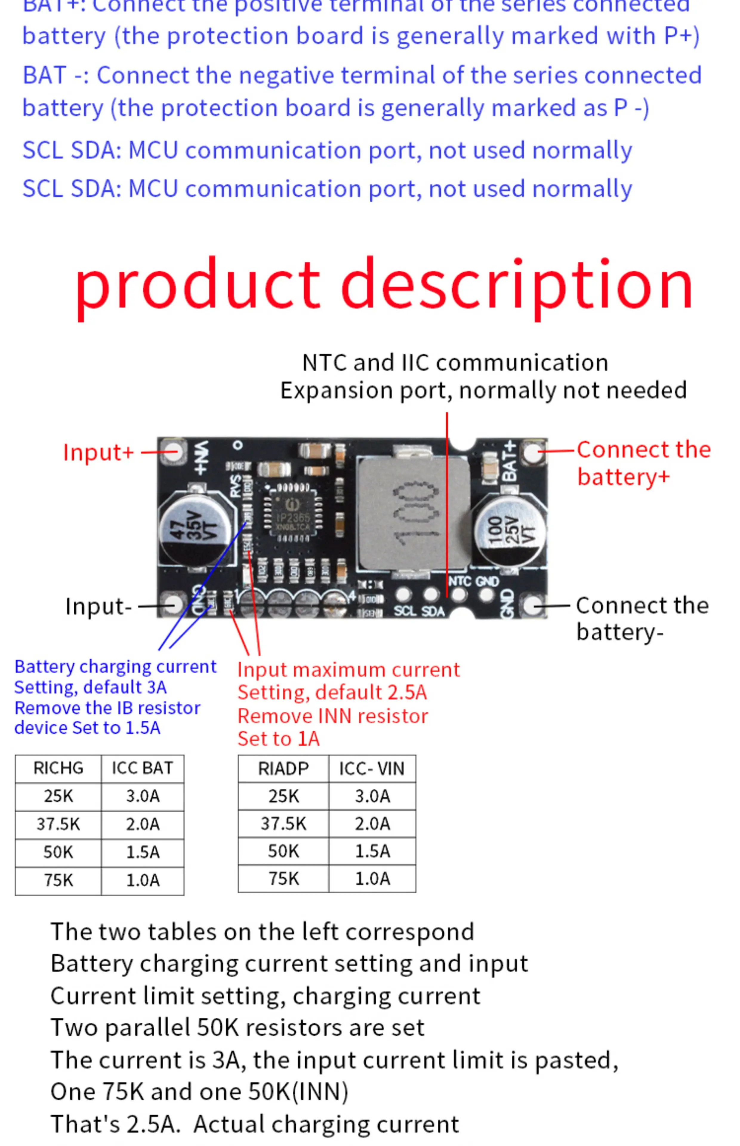 1S 2S 3S 4S 5V-26V 3A 40W Lithium-Batterie Lade Step-Down Modul mit Temperatur Schutz Strom einstellbar IP2365 – Detail 4