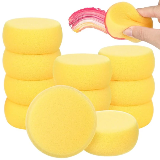 12pcs Round Synthetic Watercolor Artist Sponges For Painting Crafts Pottery  Yellow Round Cake Sponge (yellow) - Sponges & Scouring Pads - AliExpress