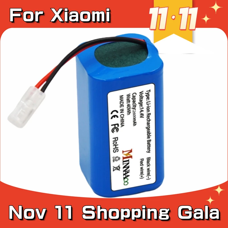 

2023 NEW 14.8V 3500mAh Li-ion Battery Pack,For XIAOMI MIJIA Mi Robot Vacuum-Mop Essential G1 MJSTG1, SKV4136GL H18650CH R30 R35