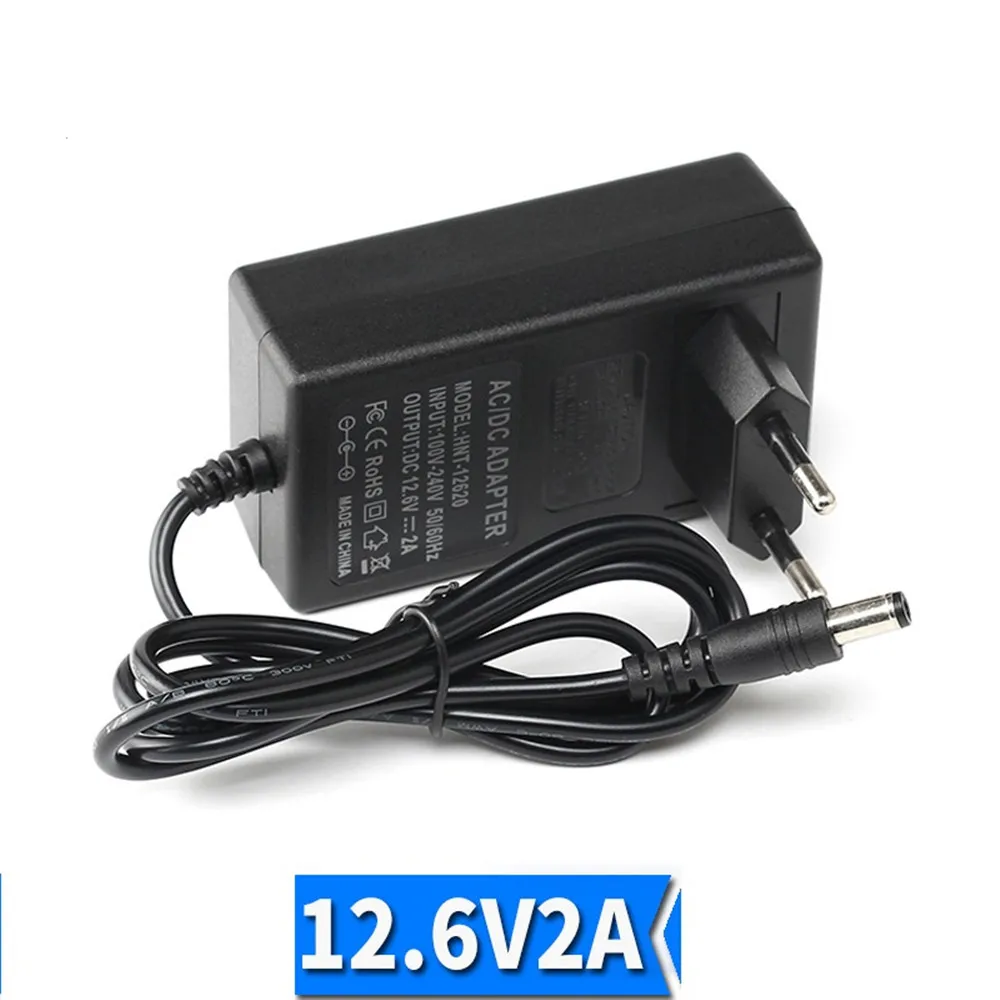 12.6V 2A 12.6V 1A 18650 Lithium Battery Charger EU US Plug 1m