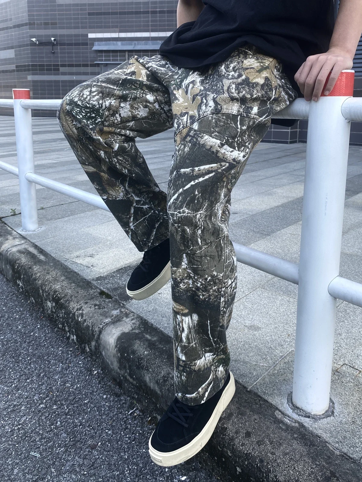 Yao888 Leaf Camouflage Functional Tactical Pants Pure Cotton Washed Streetwear Vintage Casual Oversize Trousers For Men 5