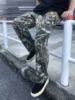 Yao888 Leaf Camouflage Functional Tactical Pants Pure Cotton Washed Streetwear Vintage Casual Oversize Trousers For Men 5