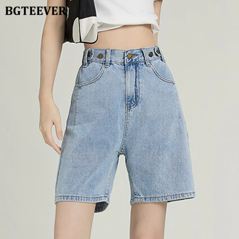 bgteever-summer-fashion-high-waist-pockets-wide-leg-denim-shorts-for-women-casual-loose-female-solid-straight-jeans-shorts