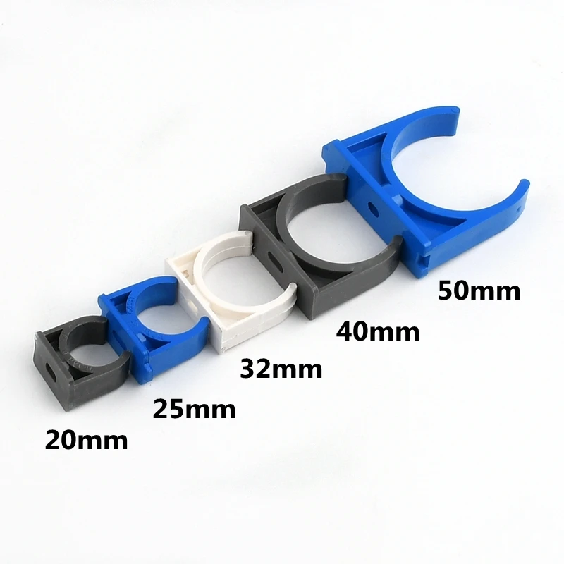 5-50Pcs 20/25/32/40/50/63/75-110mm PVC Pipe Clamp Fixed U-type Clip Water Pipe Support Garden Irrigation System Tube Fittings pvc pipe fittings