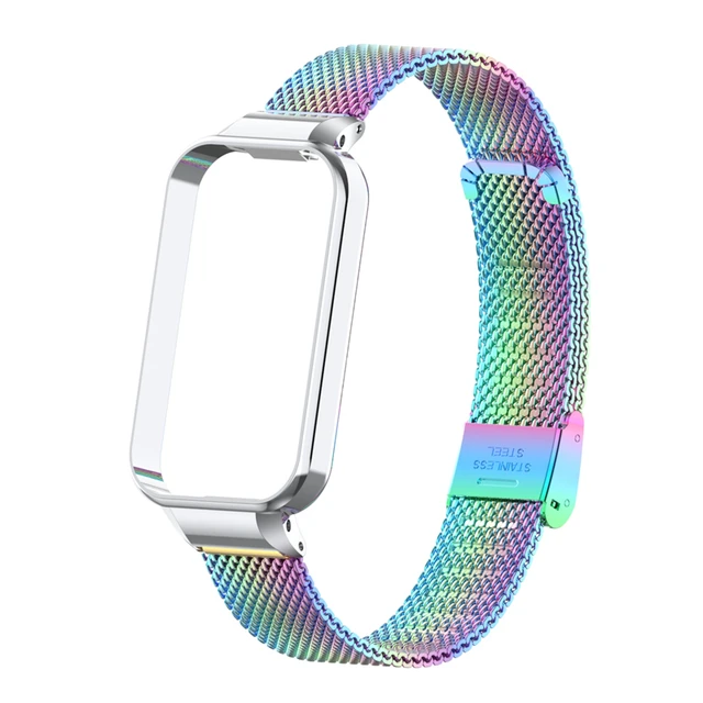 Mi Band 8 Active Strap Bracelet for Xiaomi Smart Band 8 Active Stainless  Steel Metal Watchband Mi Band 8 Active