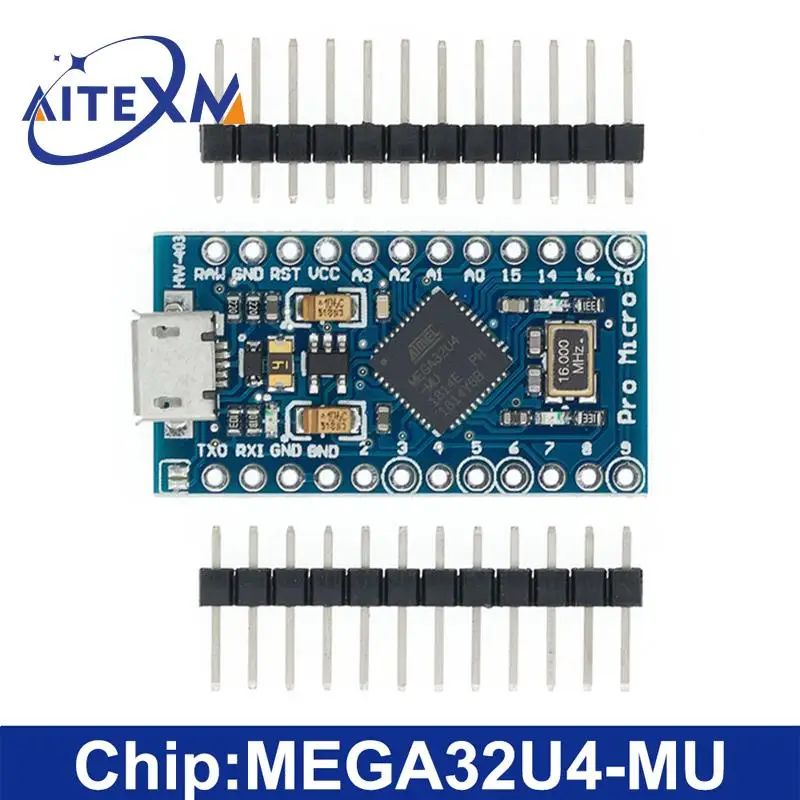 Pro Micro ATMEGA32U4 5V/16MHZ module avec le chargeur de démarrage pour arduino MINI USB/Micro USB avec en-tête à 2 rangées de broches pour arduino