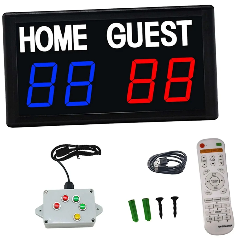 

Control Digital Scorer Electronic Scoreboard Wired Control Football LED Display Scoreboard Scorer Light Brightness