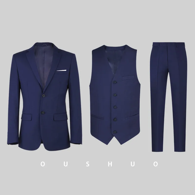 Men's Business Suit 3 piece One Button Meeting Party Wedding Formal Occasions suits mens suits