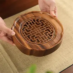 Walnut Wood Luxury Coffee and Tea Tray with Water Storage (13.5x13.5x4cm)