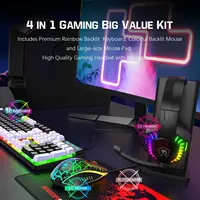 MANBASNAKE T11 Wired Gaming Keyboard and Mouse Headset Combo,Rainbow LED Backlit Wired Keyboard - Image 2