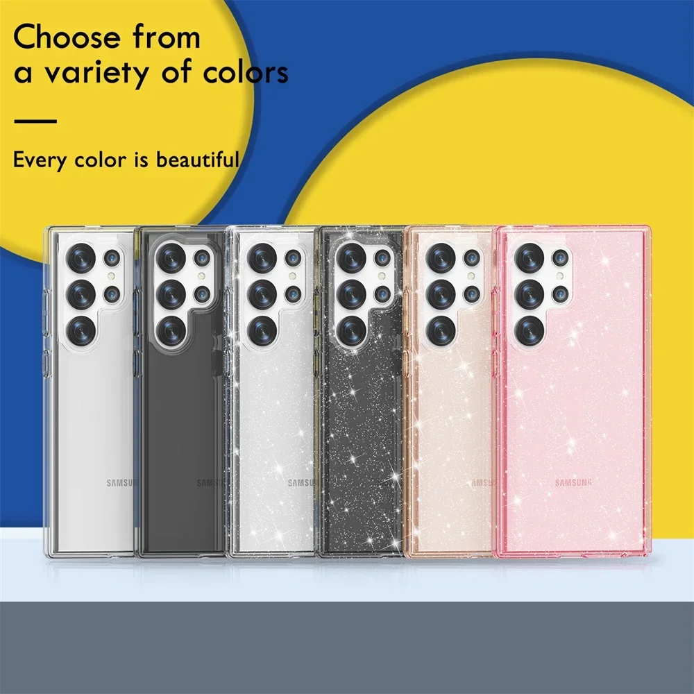 Glam Glitter Clear Anti-Drop Phone Case - Shockproof Protection Cover