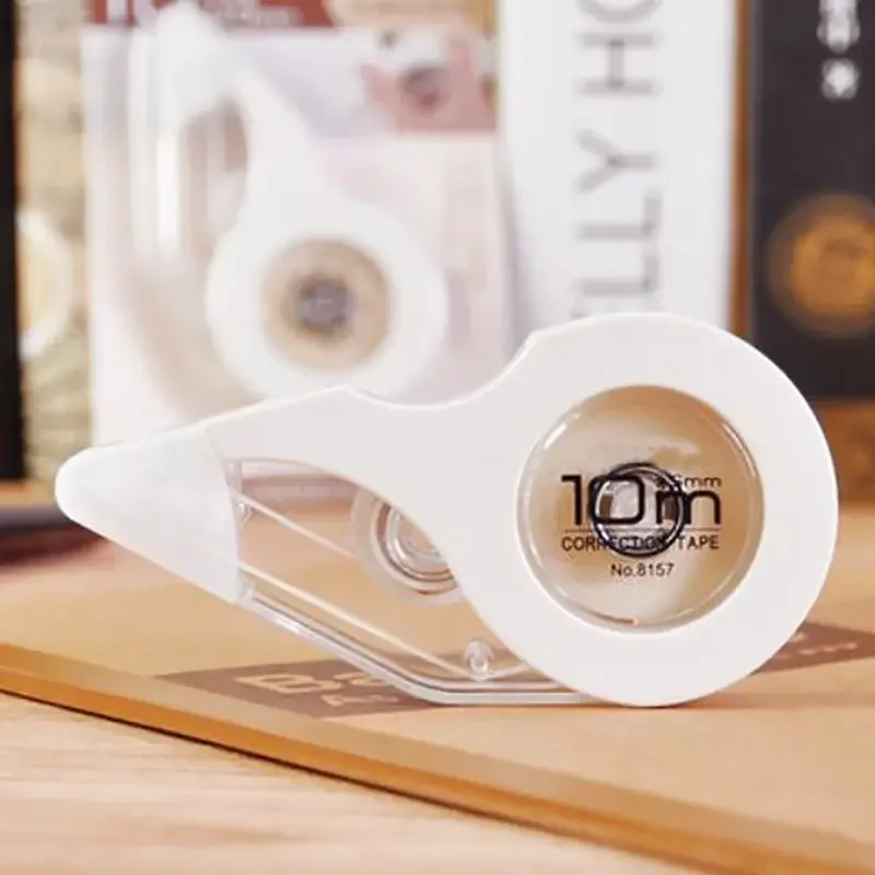 4Pcs/Set 10M Kids Students Portable Beige And Transparent Case Correction Tape, School Office Supplies Writing Correcting Tape