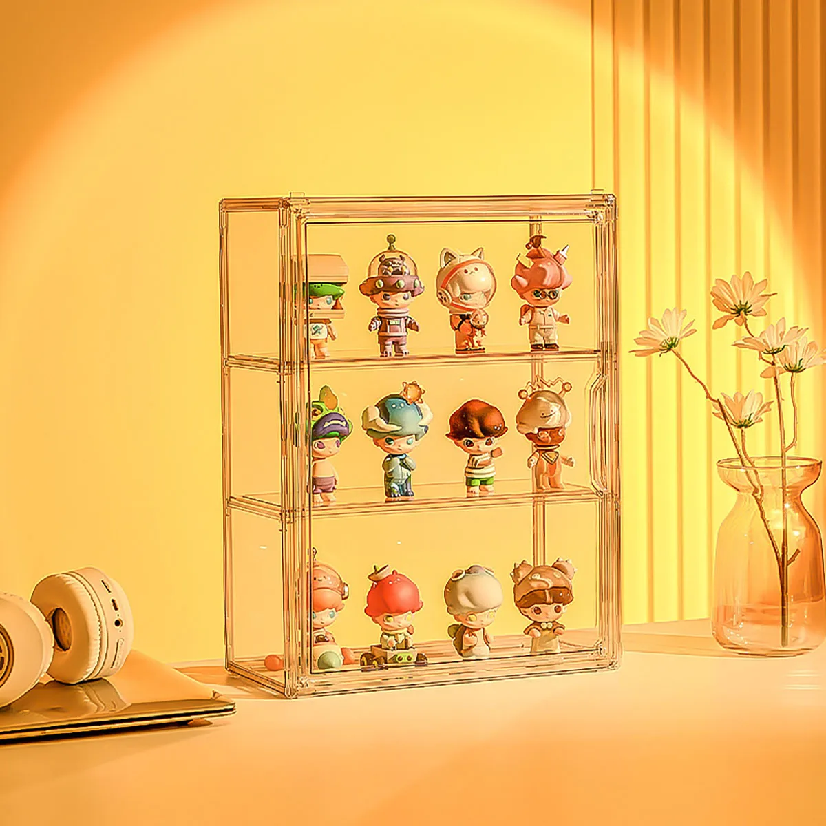 1pc Three Layer Acrylic Display Rack Transparent Ladder Handmade Anime Car Model Blind Box Storage Box Jewelry Sorting Box 2