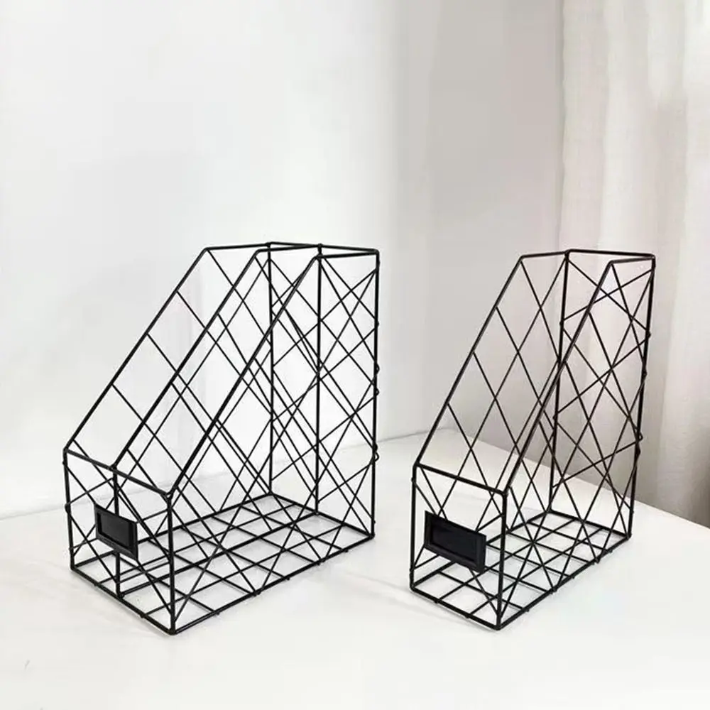메쉬 금속 데스크탑 파일 선반, 수직 북유럽 스타일 탄창 보관 랙, 높은 외관 수준, 단조 다리미 보관 선반