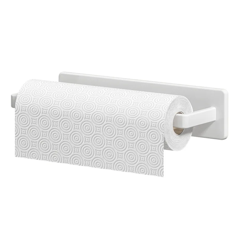 Kitchen Roll Stainless Steel Paper Holder Self Adhesive Bathroom Towel Rack No Punching Toilet Roll Paper Holder Storage Rack