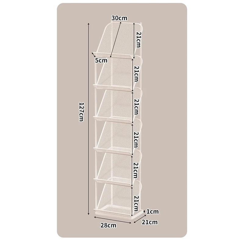 Magazine Rack Brochure Display Stand Floor Newspaper Holder Book Storage Shelf Single Page Organizer Office Furniture FYMR