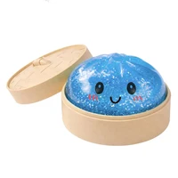 Realistic Giant Dumpling Squeeze Toy with Bamboo Steamer Soft TPR Dough Ball Decompression Fidget Toy Creative Funny Gift 3