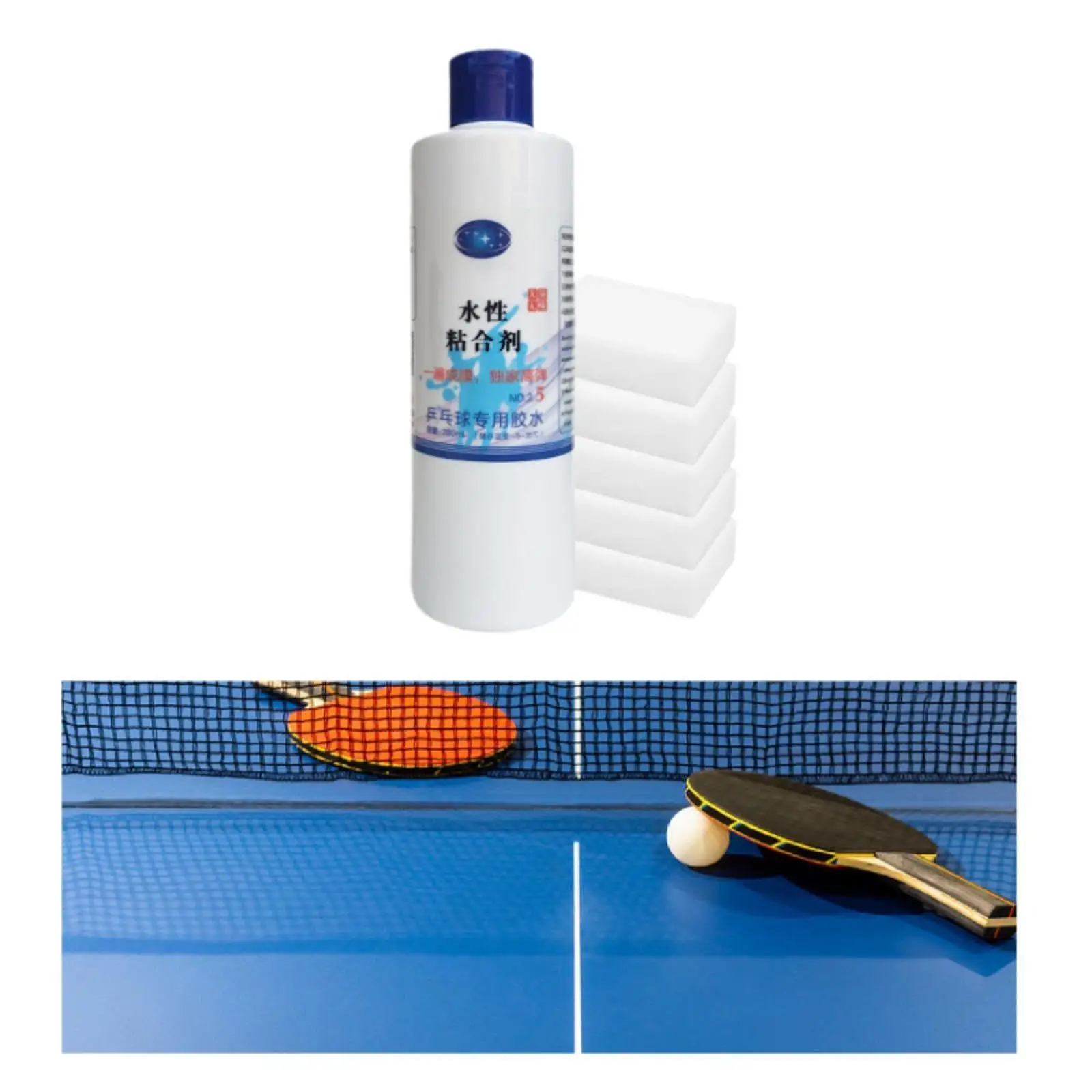 Table Tennis Racket Glue DIY Assembling Table Tennis Paddle Premium 40ml Pingpong Racket Glue Ping Pong Paddle Glue with Sponges