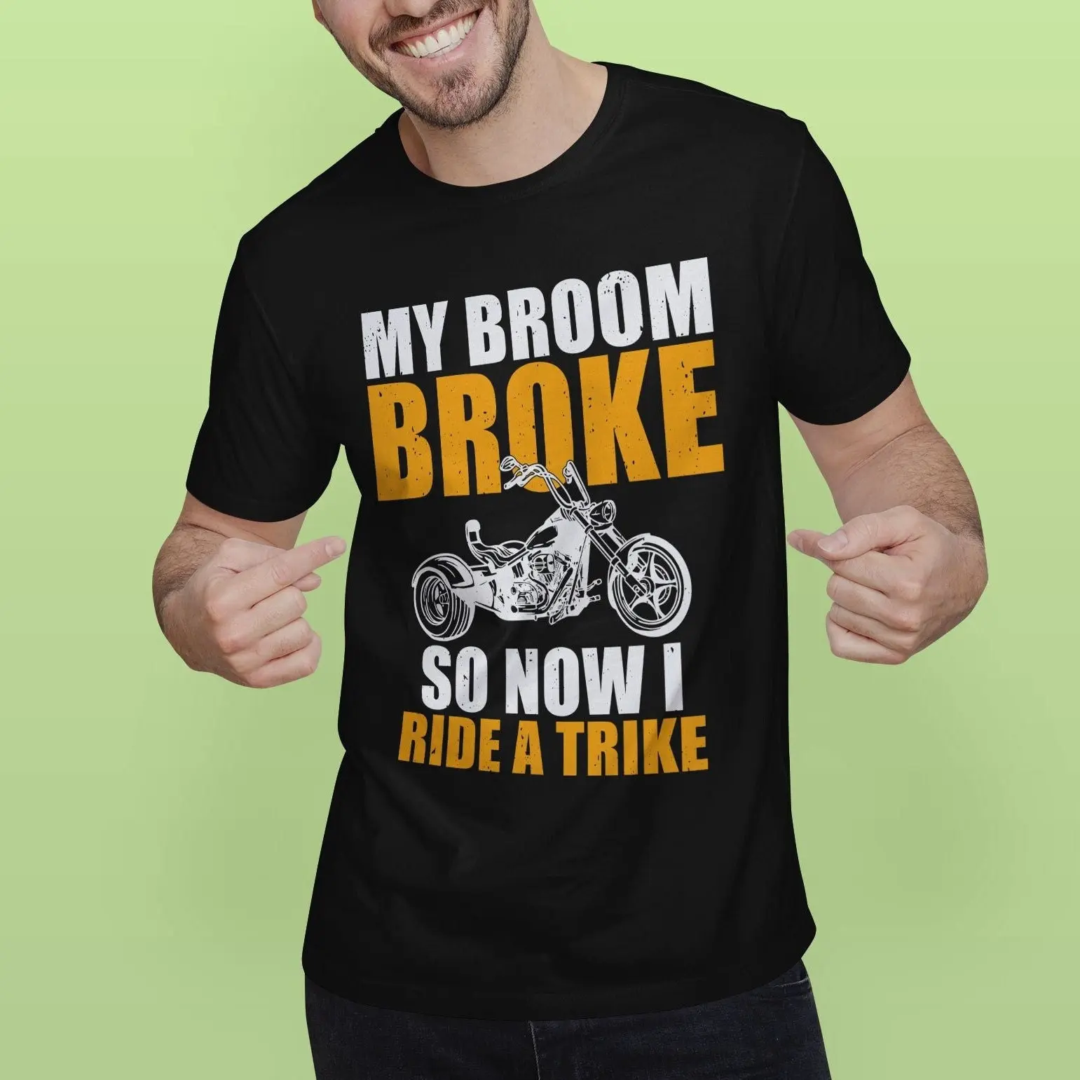 My Broom Broke So Now I Ride A Trike Funny Halloween Shirt
