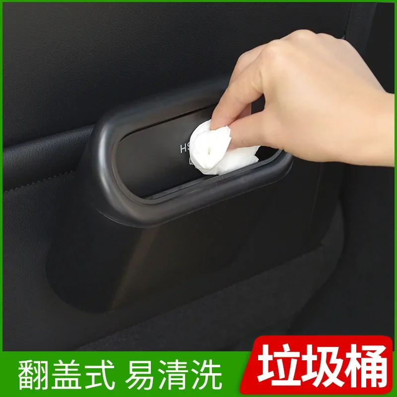 1pcs Portable Hanging Mini Car Trash Can,Wastebasket Trash Can with Lid, for Car Office Home,Auto Storage Bin Accessories