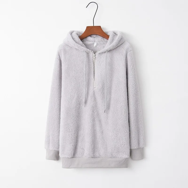 Autumn Winter Pullovers Long Sleeve Round Neck Hooded Solid Women's Clothing Sweater Sweater Warm Casual Loose Fashion Tops