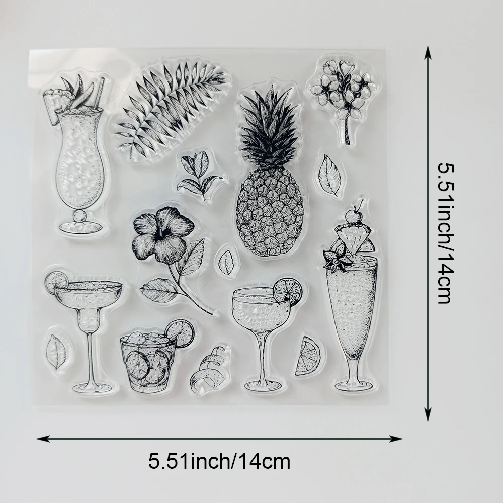 AZSG New Space Plants Waves Clear Stamps/Seal For DIY Scrapbooking Card Making Album Decorative Silicone Seal Craft