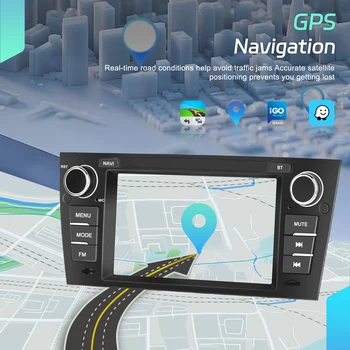 Radio estéreo para coche Podofo Android 2 Din 7'' 6G+128G para BMW E90 2005-2012, navegación GPS, WiFi, sistema inteligente para coche, CarPlay inalámbrico, Android Auto, BT, FM, RDS, reproductor multimedia de vídeo para coche 1