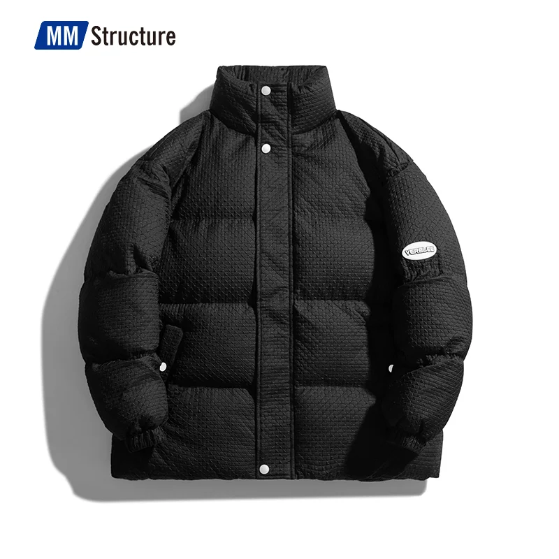 

Men's Warm Thicken Coat Solid Zipper Winter Parkas Streetwear Classic Bubble Jacket Fashion Casual Puffer Jacket for Male