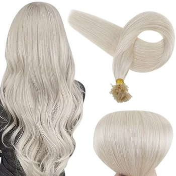 Estensioni dei capelli a fusione calda Full Shine Estensioni dei capelli umani con punta a U per unghie dei capelli umani Capelli Remy al 100%