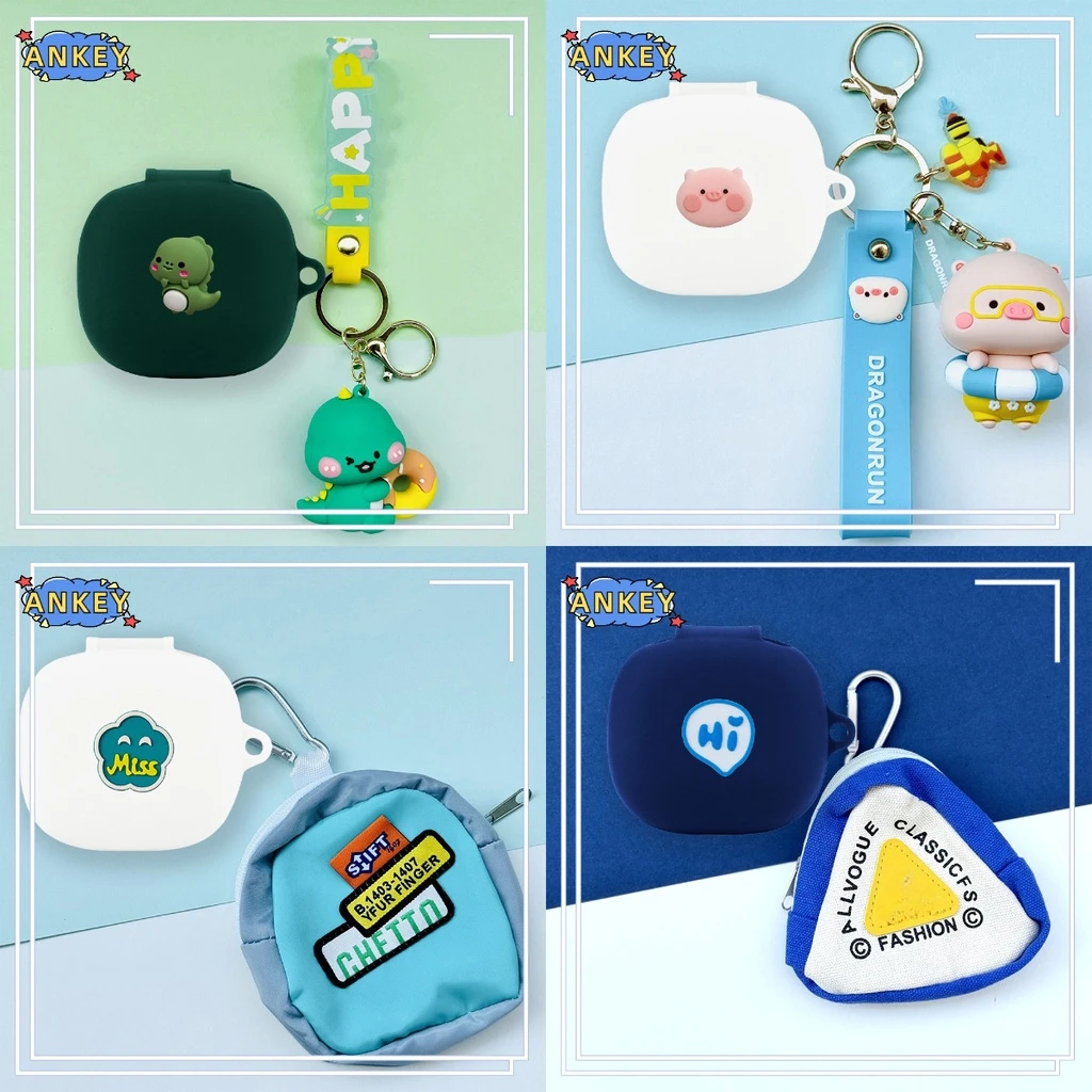 Custodia Per Jbl Live Flex / Flex Ii / C260 Auricolare Silicone Blue Pig Cute Earbuds Custodia Protettiva Morbida Per Cuffie Auricolare Skin