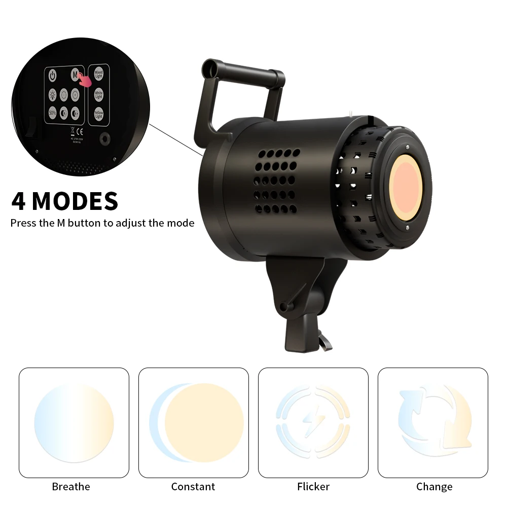 Bowens Light 135W Photography 3 Colors LED 110-220V Video Light Daylight-Balanced Lamp for Portrait Flash Studio Youtube Live — view 2
